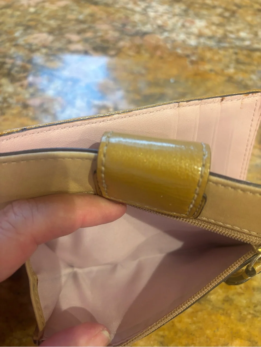 Coach Leather Turn-Lock Wallet - Tan